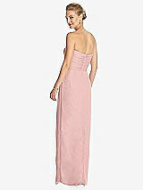 Rear View Thumbnail - Rose - PANTONE Rose Quartz Strapless Draped Chiffon Maxi Dress - Lila