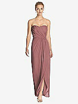 Front View Thumbnail - Rosewood Strapless Draped Chiffon Maxi Dress - Lila