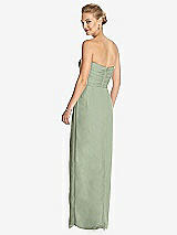 Rear View Thumbnail - Sage Strapless Draped Chiffon Maxi Dress - Lila