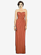 Alt View 1 Thumbnail - Terracotta Copper Strapless Draped Chiffon Maxi Dress - Lila