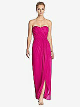 Front View Thumbnail - Think Pink Strapless Draped Chiffon Maxi Dress - Lila