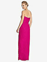 Rear View Thumbnail - Think Pink Strapless Draped Chiffon Maxi Dress - Lila