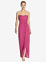 Front View Thumbnail - Tea Rose Strapless Draped Chiffon Maxi Dress - Lila