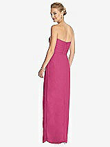 Rear View Thumbnail - Tea Rose Strapless Draped Chiffon Maxi Dress - Lila