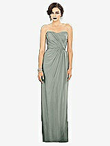 Alt View 1 Thumbnail - Willow Green Strapless Draped Chiffon Maxi Dress - Lila