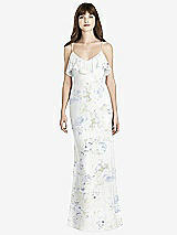 Front View Thumbnail - Bleu Garden Ruffle-Trimmed Backless Maxi Dress