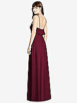 Rear View Thumbnail - Cabernet Ruffle-Trimmed Backless Maxi Dress