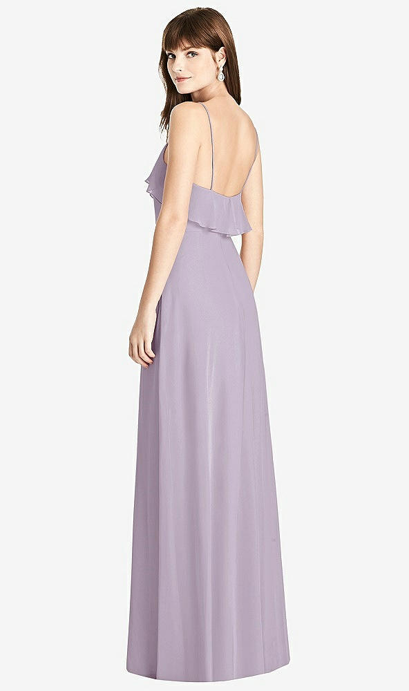 Back View - Lilac Haze Ruffle-Trimmed Backless Maxi Dress