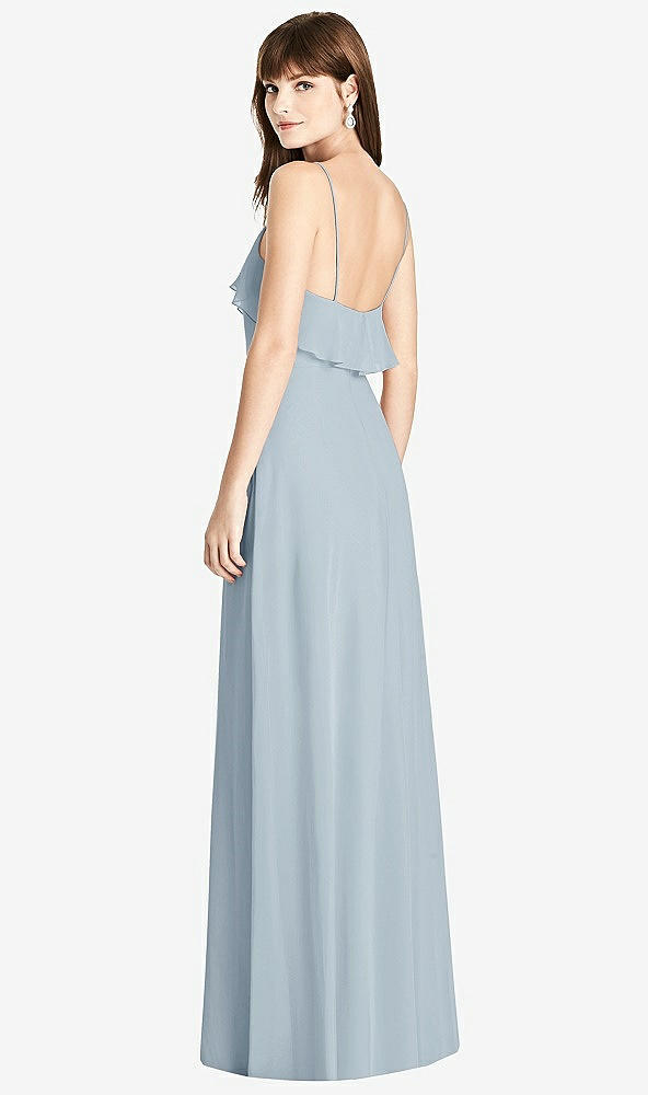 Back View - Mist Ruffle-Trimmed Backless Maxi Dress