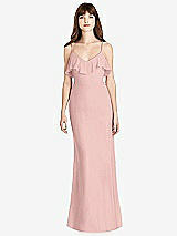 Front View Thumbnail - Rose Quartz Ruffle-Trimmed Backless Maxi Dress