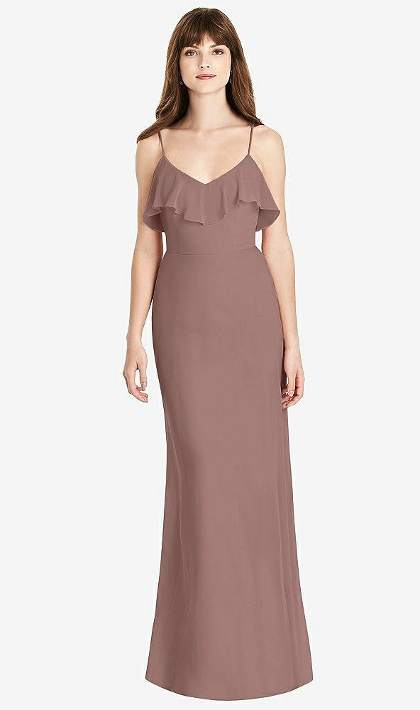 Front View - Sienna Ruffle-Trimmed Backless Maxi Dress