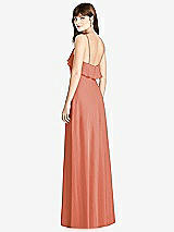 Rear View Thumbnail - Terracotta Copper Ruffle-Trimmed Backless Maxi Dress