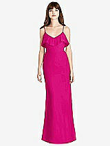 Front View Thumbnail - Think Pink Ruffle-Trimmed Backless Maxi Dress