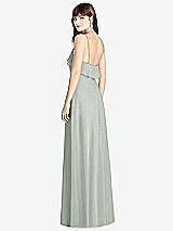 Rear View Thumbnail - Willow Green Ruffle-Trimmed Backless Maxi Dress