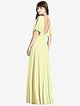 Front View Thumbnail - Butter Yellow Split Sleeve Backless Maxi Dress - Lila