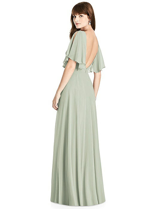 Split Sleeve Backless Maxi Dress - Lila