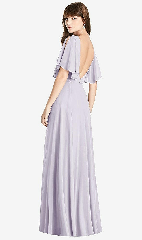 Front View - Moondance Split Sleeve Backless Maxi Dress - Lila