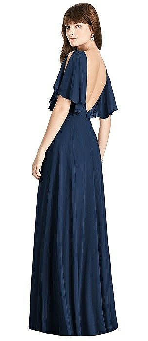 Split Sleeve Backless Maxi Dress - Lila