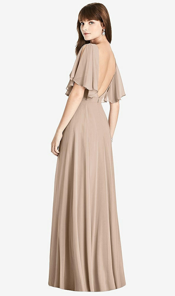 Front View - Topaz Split Sleeve Backless Maxi Dress - Lila