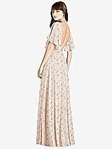 Front View Thumbnail - Coquette Floral Print Split Sleeve Backless Maxi Dress - Lila