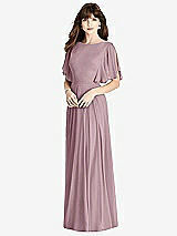 Rear View Thumbnail - Dusty Rose Split Sleeve Backless Maxi Dress - Lila