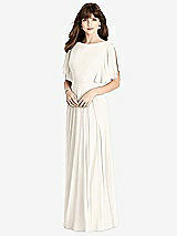 Rear View Thumbnail - Ivory Split Sleeve Backless Maxi Dress - Lila