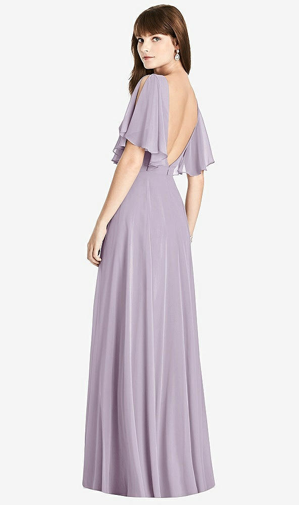 Front View - Lilac Haze Split Sleeve Backless Maxi Dress - Lila