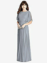 Rear View Thumbnail - Platinum Split Sleeve Backless Maxi Dress - Lila