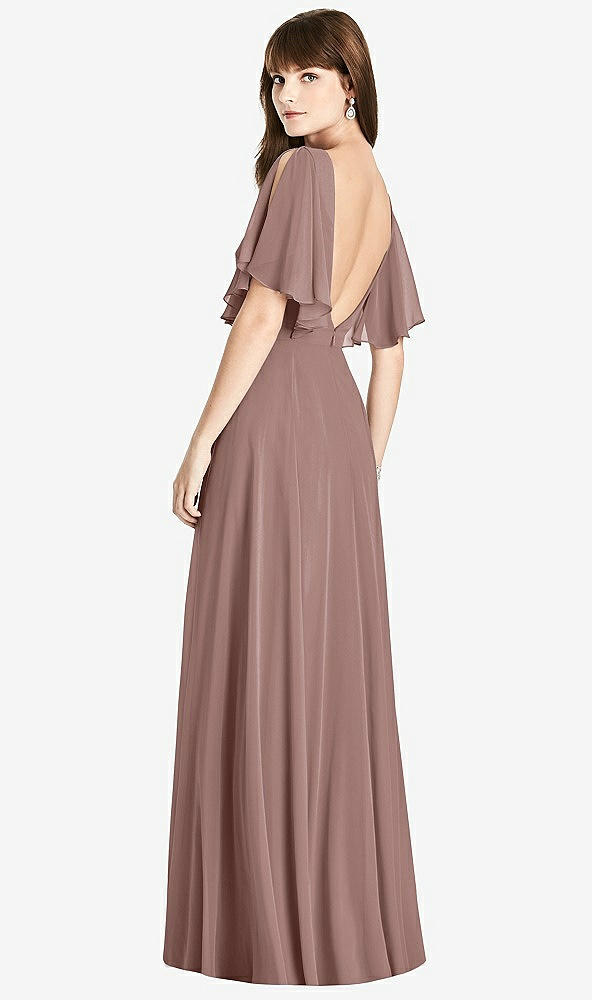 Front View - Sienna Split Sleeve Backless Maxi Dress - Lila