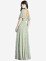 Front View Thumbnail - Vintage Primrose Sage Split Sleeve Backless Maxi Dress - Lila