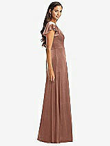 Side View Thumbnail - Tawny Rose Flutter Sleeve Velvet Maxi Dress with Pockets