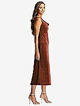 Side View Thumbnail - Auburn Moon Cowl-Neck Velvet Midi Tank Dress - Rowan