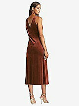 Rear View Thumbnail - Auburn Moon Cowl-Neck Velvet Midi Tank Dress - Rowan