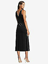 Rear View Thumbnail - Black Cowl-Neck Velvet Midi Tank Dress - Rowan