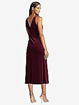 Rear View Thumbnail - Cabernet Cowl-Neck Velvet Midi Tank Dress - Rowan