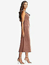 Side View Thumbnail - Tawny Rose Cowl-Neck Velvet Midi Tank Dress - Rowan