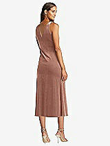 Rear View Thumbnail - Tawny Rose Cowl-Neck Velvet Midi Tank Dress - Rowan