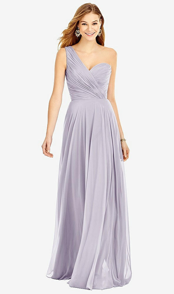 Front View - Moondance One-Shoulder Draped Chiffon Maxi Dress - Dani