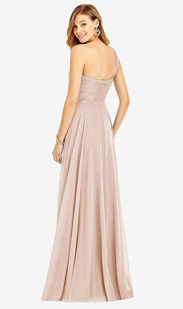 Back View - Cameo One-Shoulder Draped Chiffon Maxi Dress - Dani