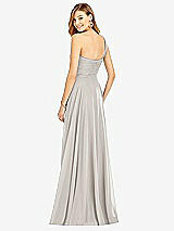 Rear View Thumbnail - Oyster One-Shoulder Draped Chiffon Maxi Dress - Dani