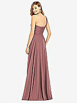 Rear View Thumbnail - Rosewood One-Shoulder Draped Chiffon Maxi Dress - Dani