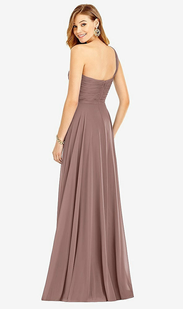 Back View - Sienna One-Shoulder Draped Chiffon Maxi Dress - Dani