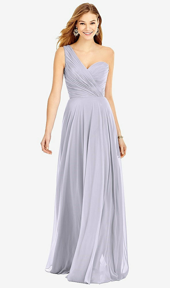 Front View - Silver Dove One-Shoulder Draped Chiffon Maxi Dress - Dani