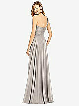 Rear View Thumbnail - Taupe One-Shoulder Draped Chiffon Maxi Dress - Dani