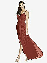 Front View Thumbnail - Auburn Moon Deep V-Back Shirred Maxi Dress - Ensley