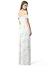 Rear View Thumbnail - Bleu Garden Off-the-Shoulder Ruched Chiffon Maxi Dress - Alessia