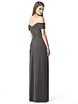 Rear View Thumbnail - Caviar Gray Off-the-Shoulder Ruched Chiffon Maxi Dress - Alessia