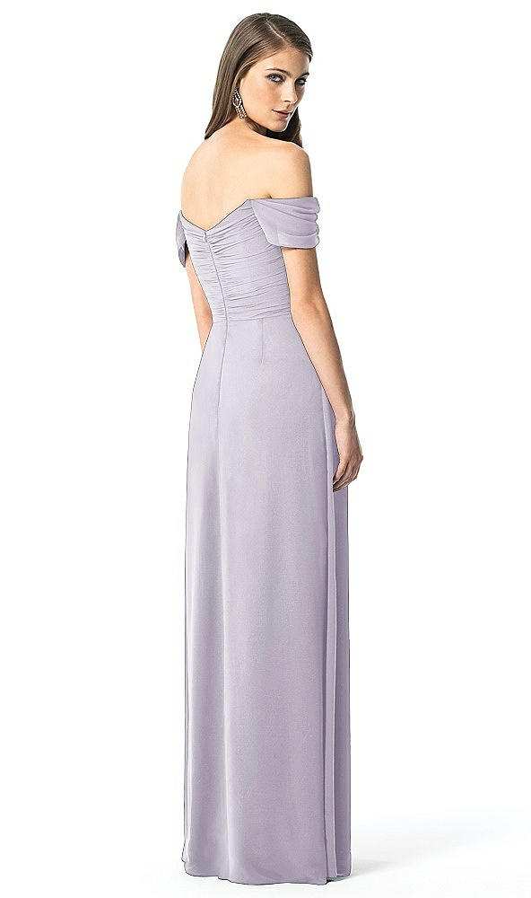 Back View - Moondance Off-the-Shoulder Ruched Chiffon Maxi Dress - Alessia