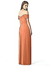 Rear View Thumbnail - Sweet Melon Off-the-Shoulder Ruched Chiffon Maxi Dress - Alessia