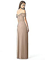 Rear View Thumbnail - Topaz Off-the-Shoulder Ruched Chiffon Maxi Dress - Alessia